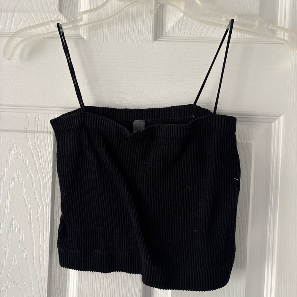 Black Ribbed Women's Top